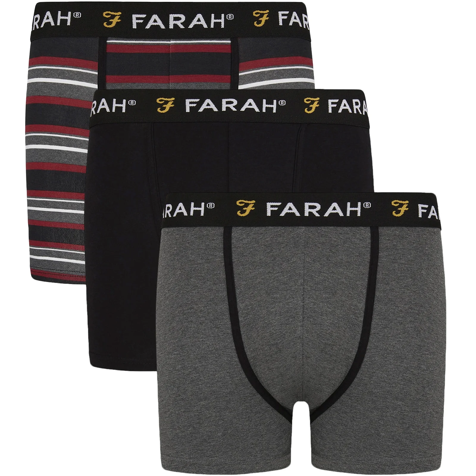 3 Pack Farah Mens Hagon Boxer Shorts - Assorted