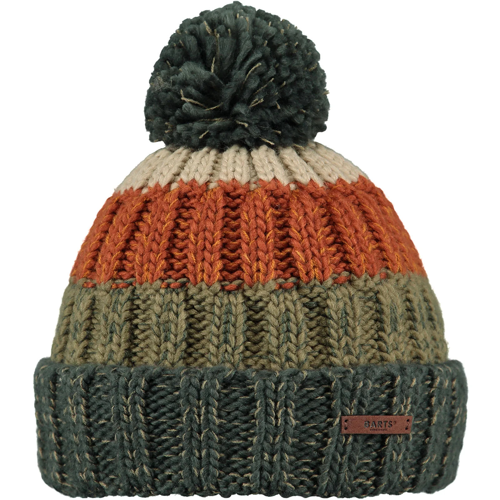 Barts Mens Wilhelm Cuffed Mixed Knit Knitted Bobble Hat - Image 3