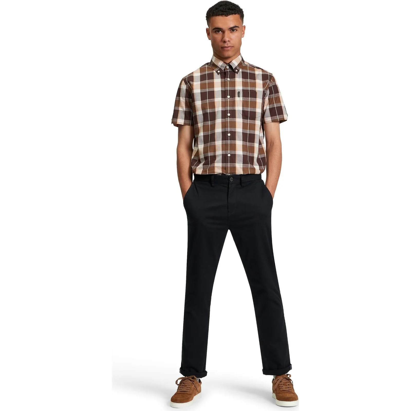 Ben Sherman Mens Block Check Short Sleeve Shirt - Image 2