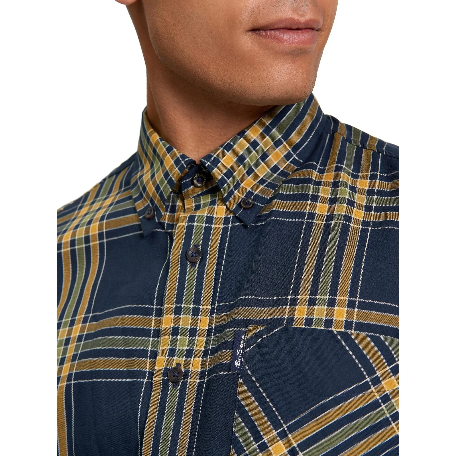 Ben Sherman Mens Grid Check Long Sleeve Shirt - Image 4