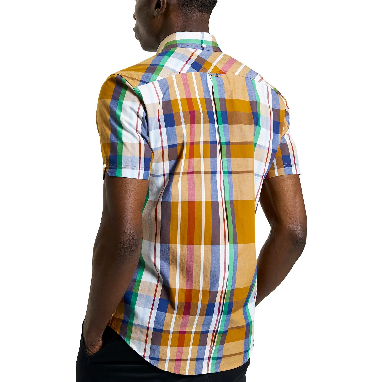 Ben Sherman Mens Large Madras Check Short Sleeve Shirt - Image 6