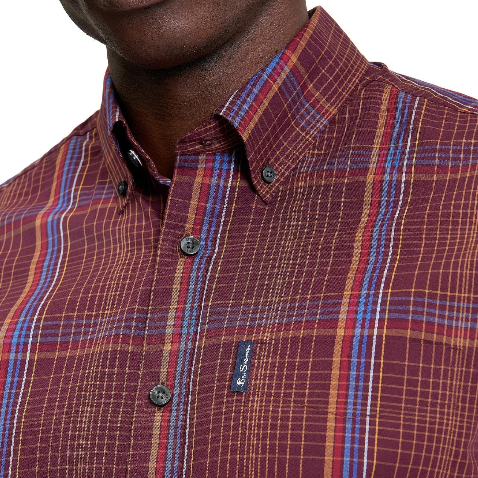 Ben Sherman Mens Linear Check Short Sleeve Shirt - Image 4