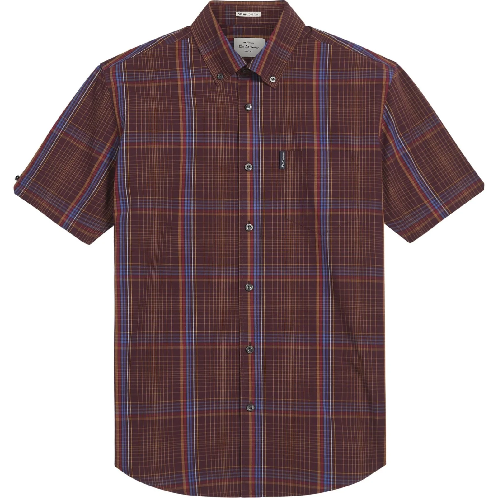 Ben Sherman Mens Linear Check Short Sleeve Shirt - Image 5