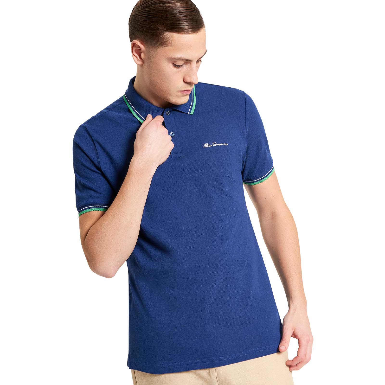 Ben Sherman Mens Signature Pique Big & Tall Short Sleeve Polo Shirt - Image 3