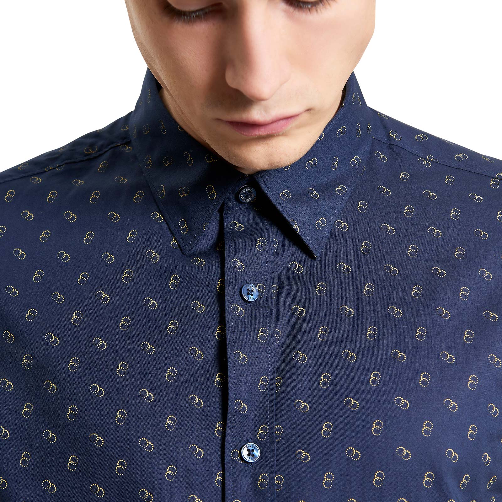 Ben Sherman Mens Stipple Print Short Sleeve Shirt - Image 4