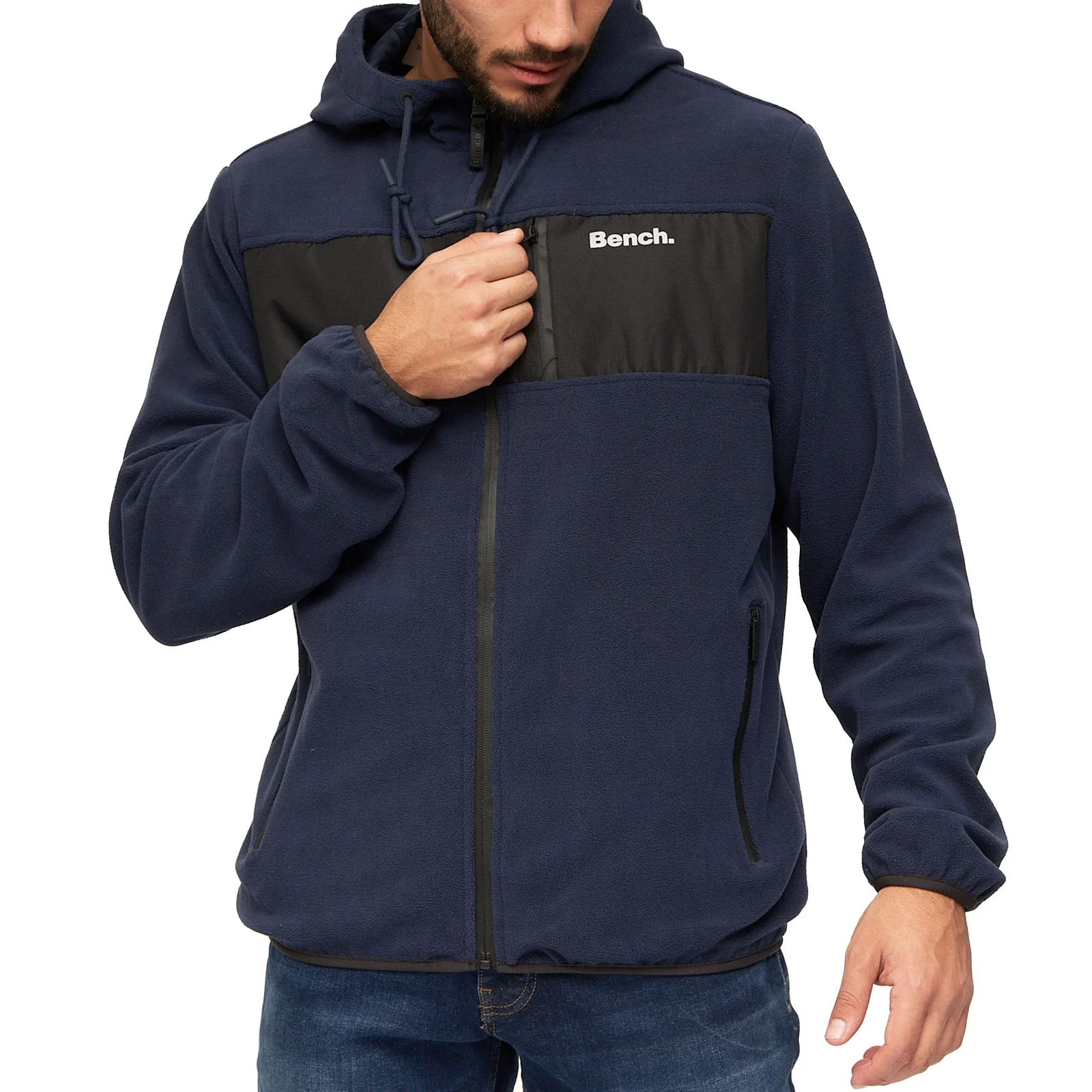 Bench Mens Blaine Full Zip Hooded Fleece Jacket - Image 3