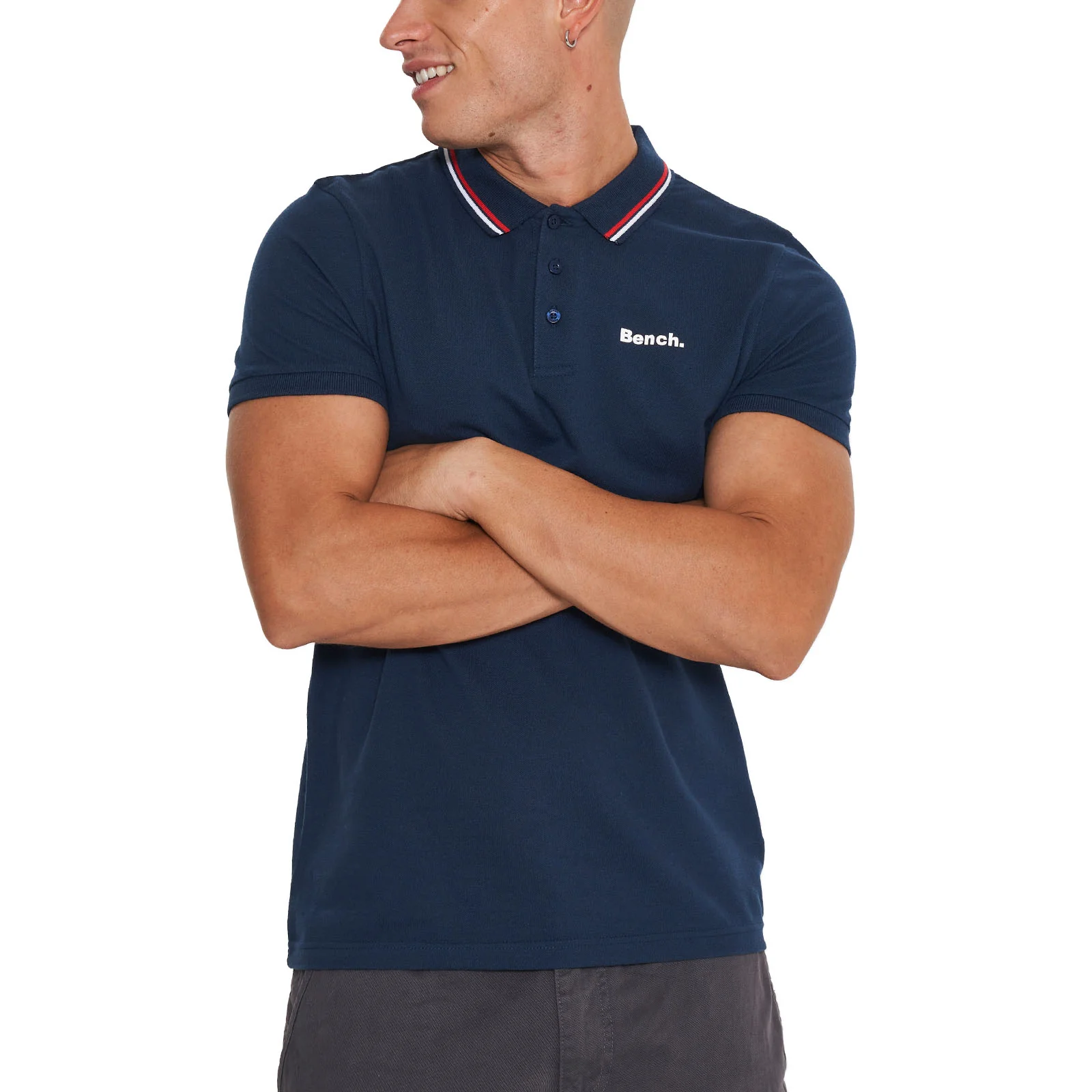 Bench Mens Gruff Twin Tipped Short Sleeve Cotton Polo Shirt - Image 5
