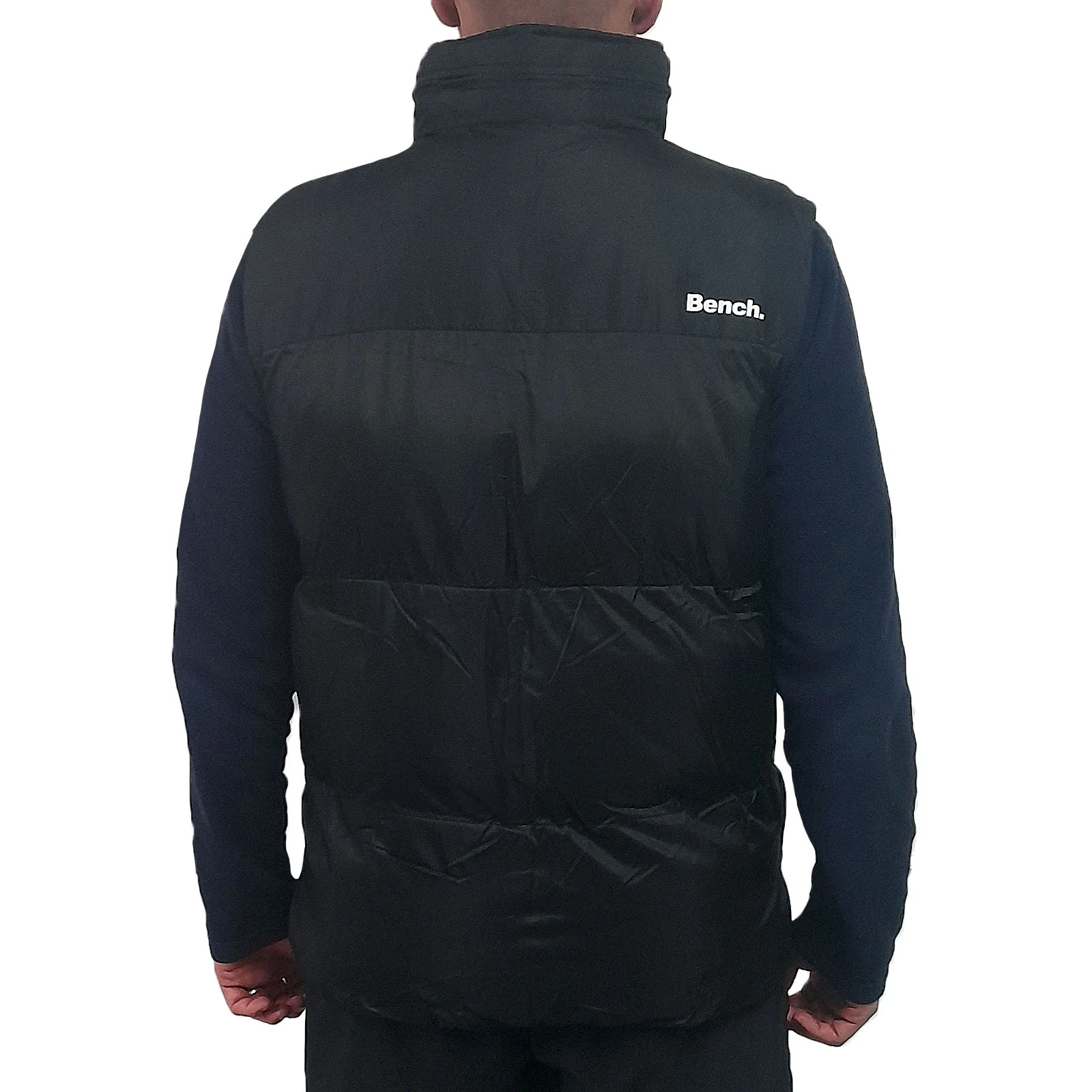 Bench Mens Marshy Padded Sleeveless Puffer Gilet - Black - Image 2