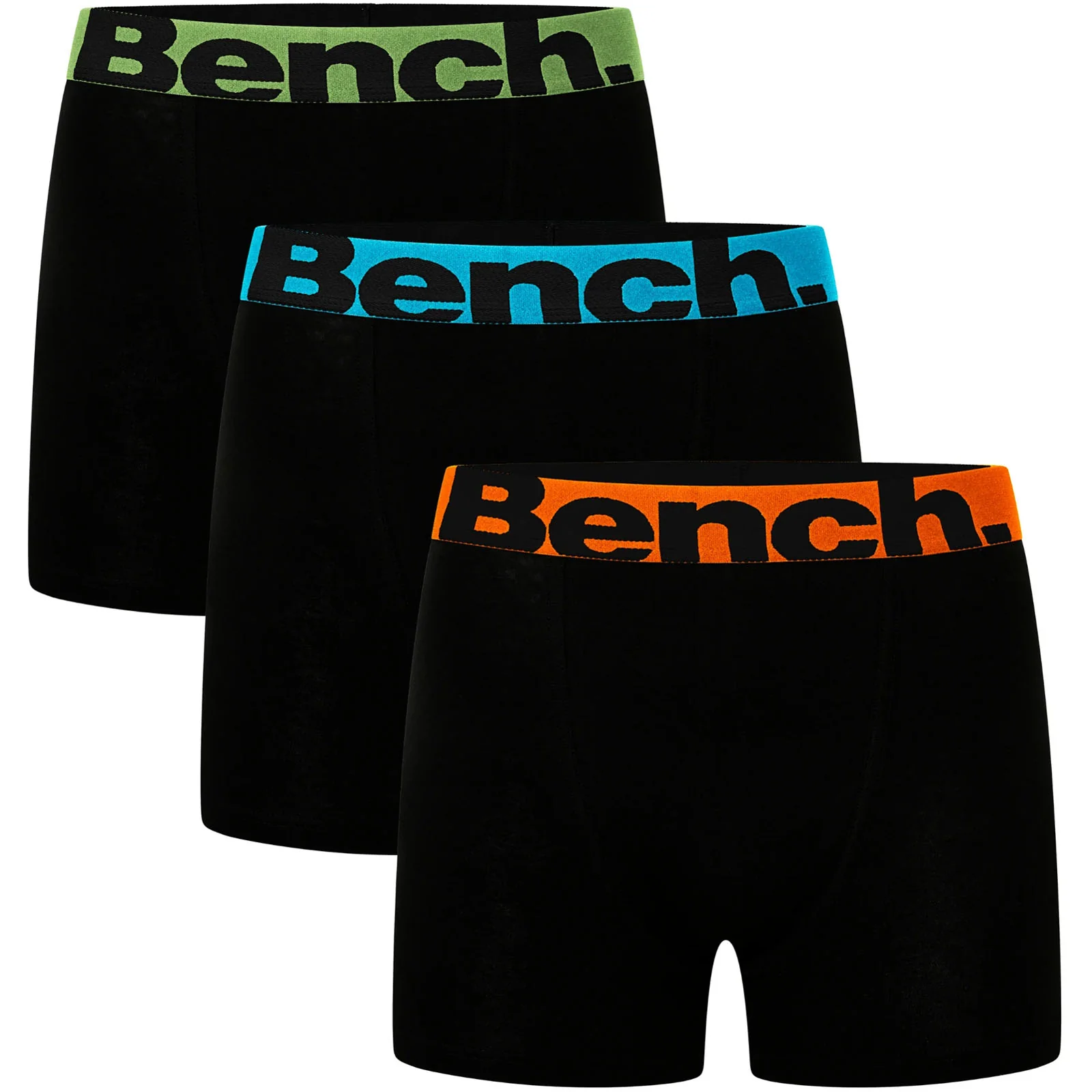 Bench Mens Tom 3 Pack Elasticated Logo Boxers - Black