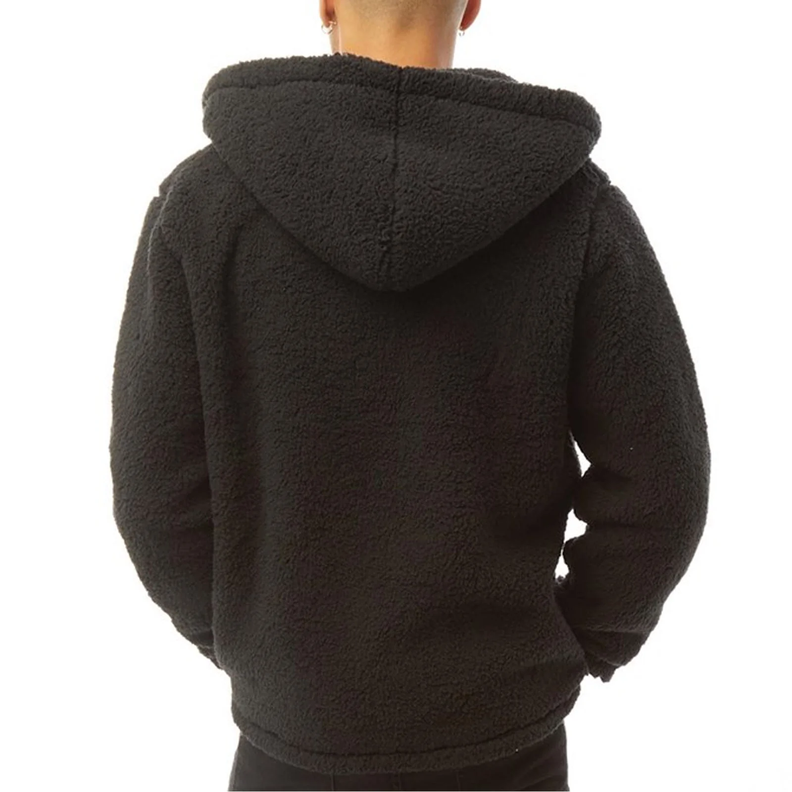 Bench Mens Tommy Borg Full Zip Teddy Bear Fleece Hoodie - Image 5