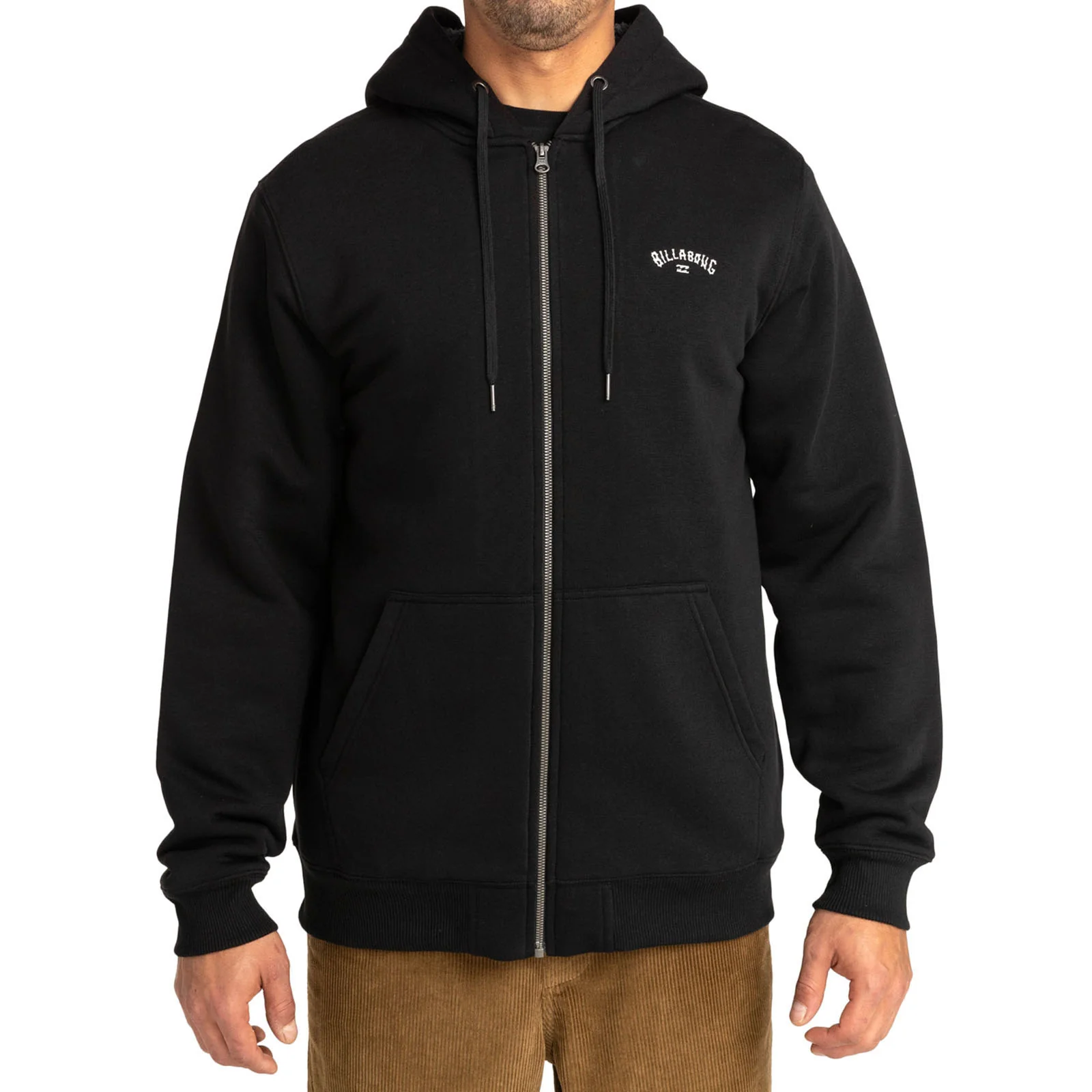 Billabong Mens Full Arch Sherpa Zip Up Fleece Lined Hoodie Hoody Hooded Jumper - Image 2