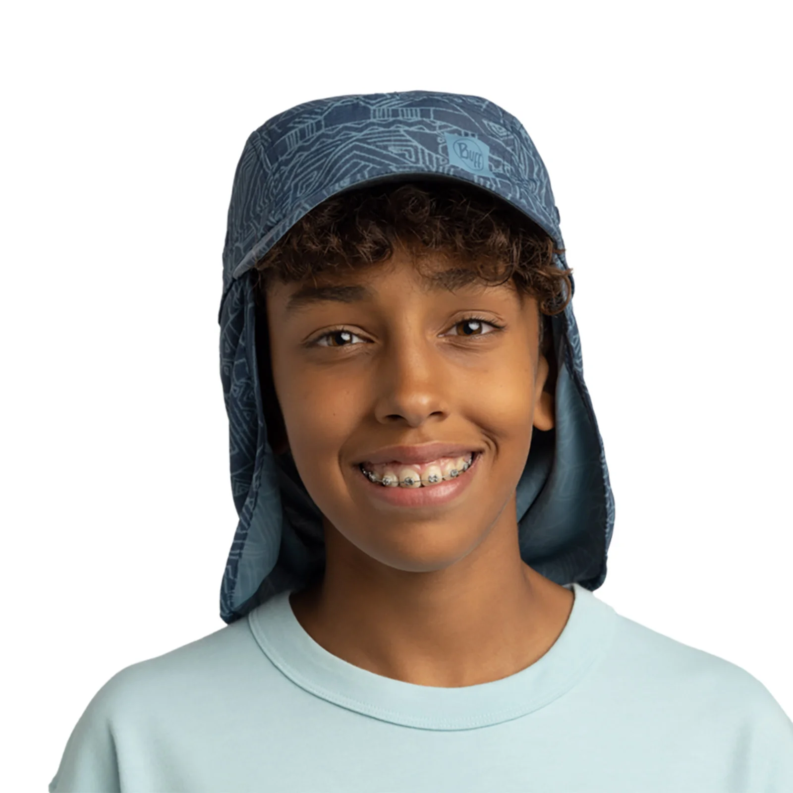 Buff Kids Beach Summer Sun Walking Hiking UPF 50 Sahara Cap - Night Blue - Image 4