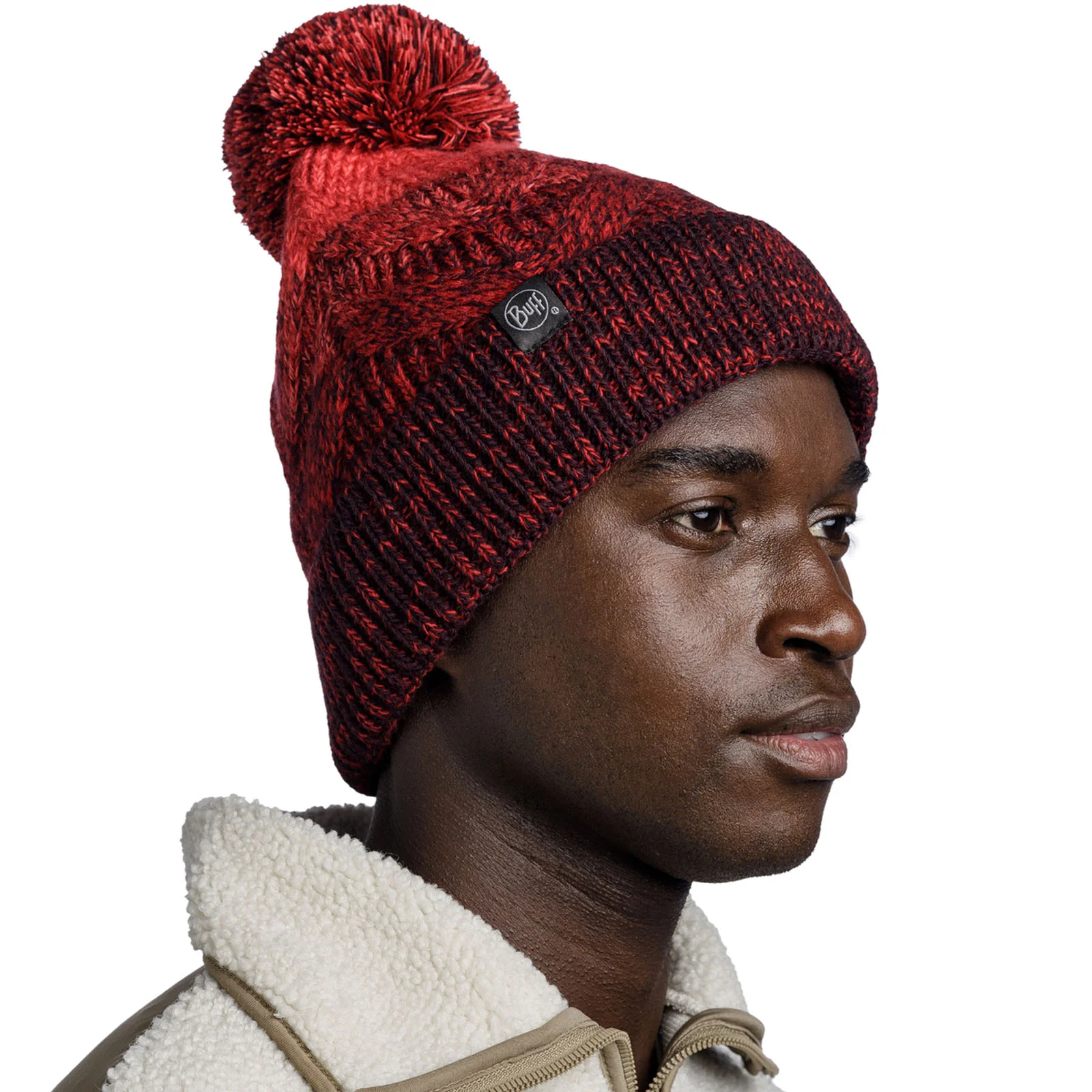 Buff Unisex Knitted Fleece Lined Bobble Hat - Image 7