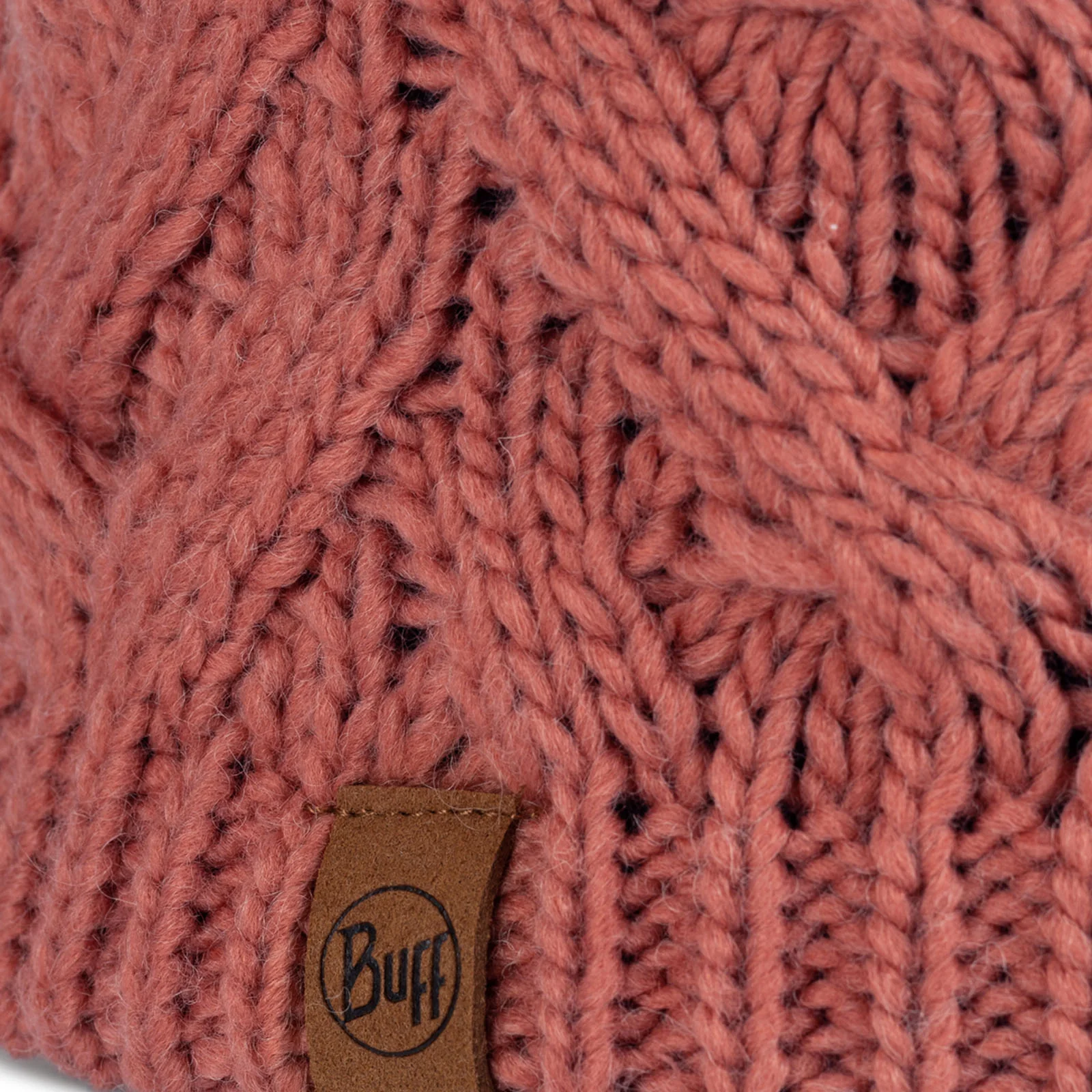 Buff Unisex Knitted Fleece Lined Bobble Hat - Image 7