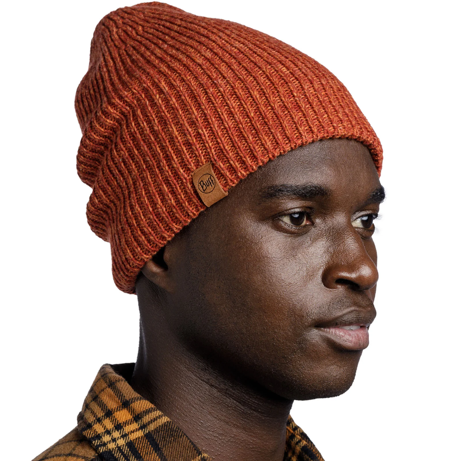 Buff Unisex Knitted Fleece Lined Beanie Hat - Cinnamon - Image 3
