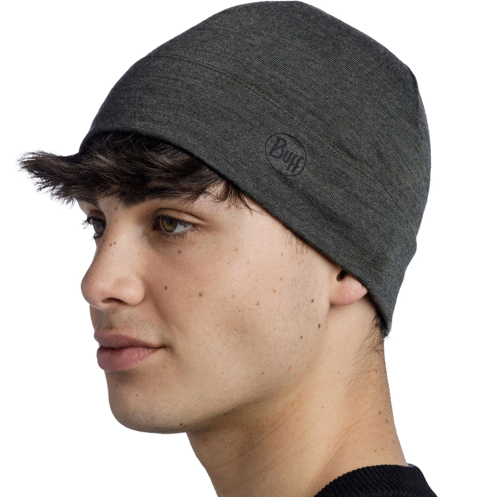 Buff Unisex Merino Wool Migweight Beanie Hat - Bark - Image 3