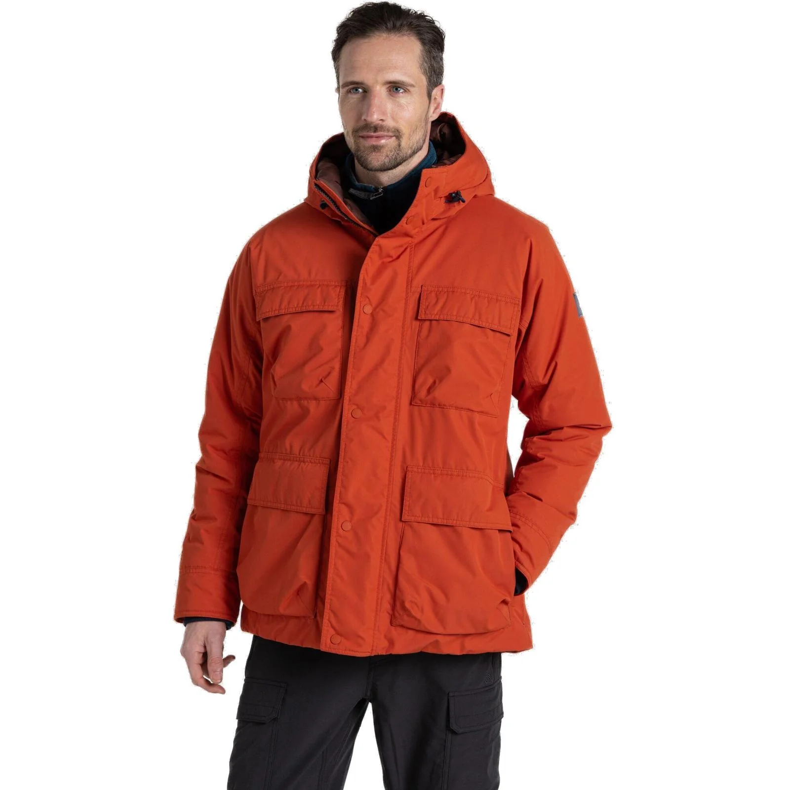 Craghoppers Mens Breckon Waterproof Padded Hooded Jacket - Image 3