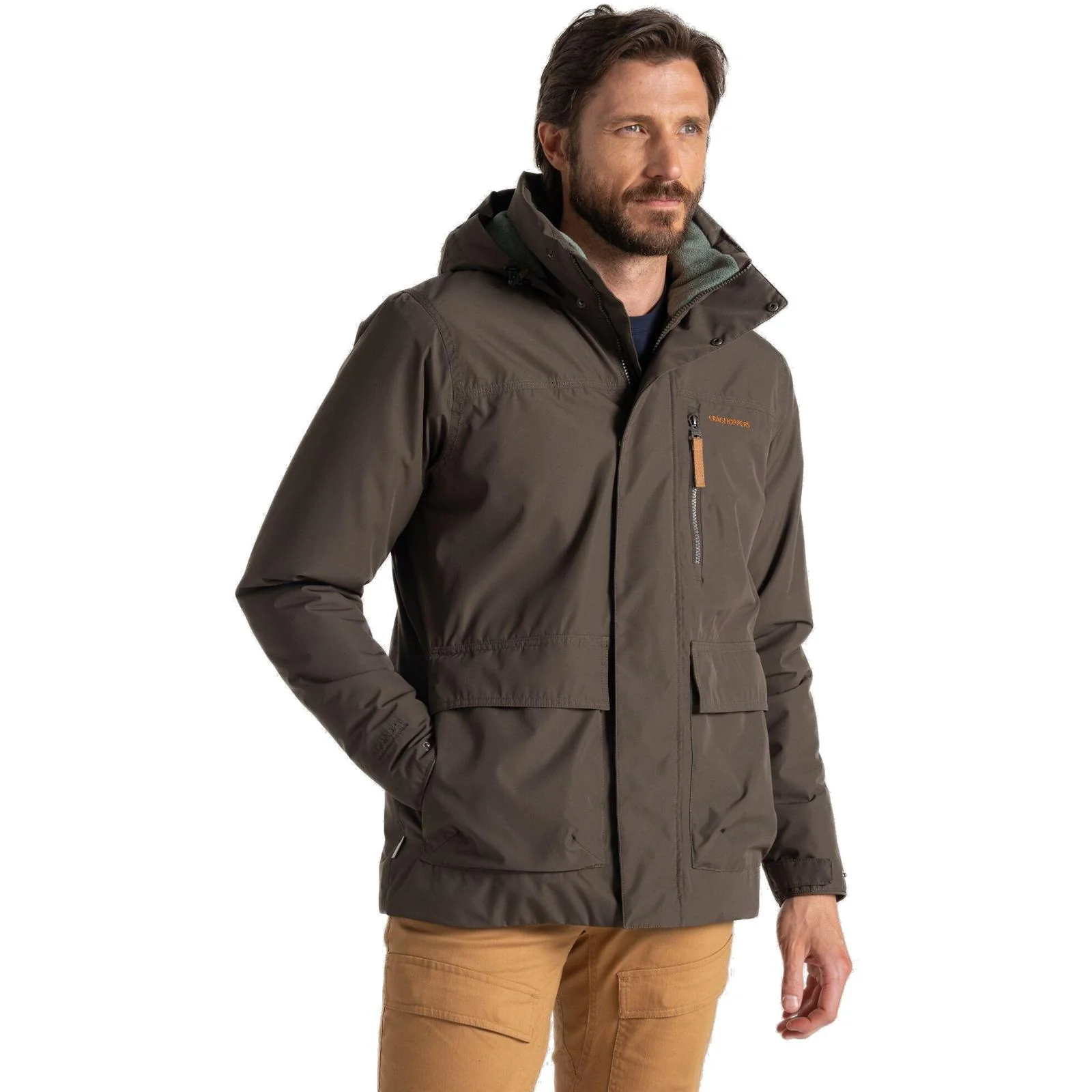 Craghoppers Mens National Trust Padley Waterproof Hooded Jacket - Image 3