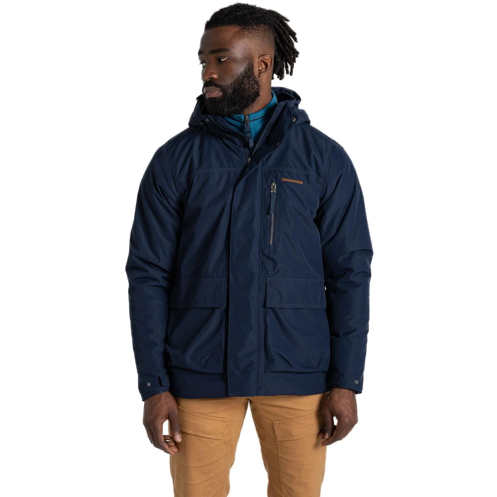 Craghoppers Mens National Trust Padley Waterproof Hooded Jacket - Image 8