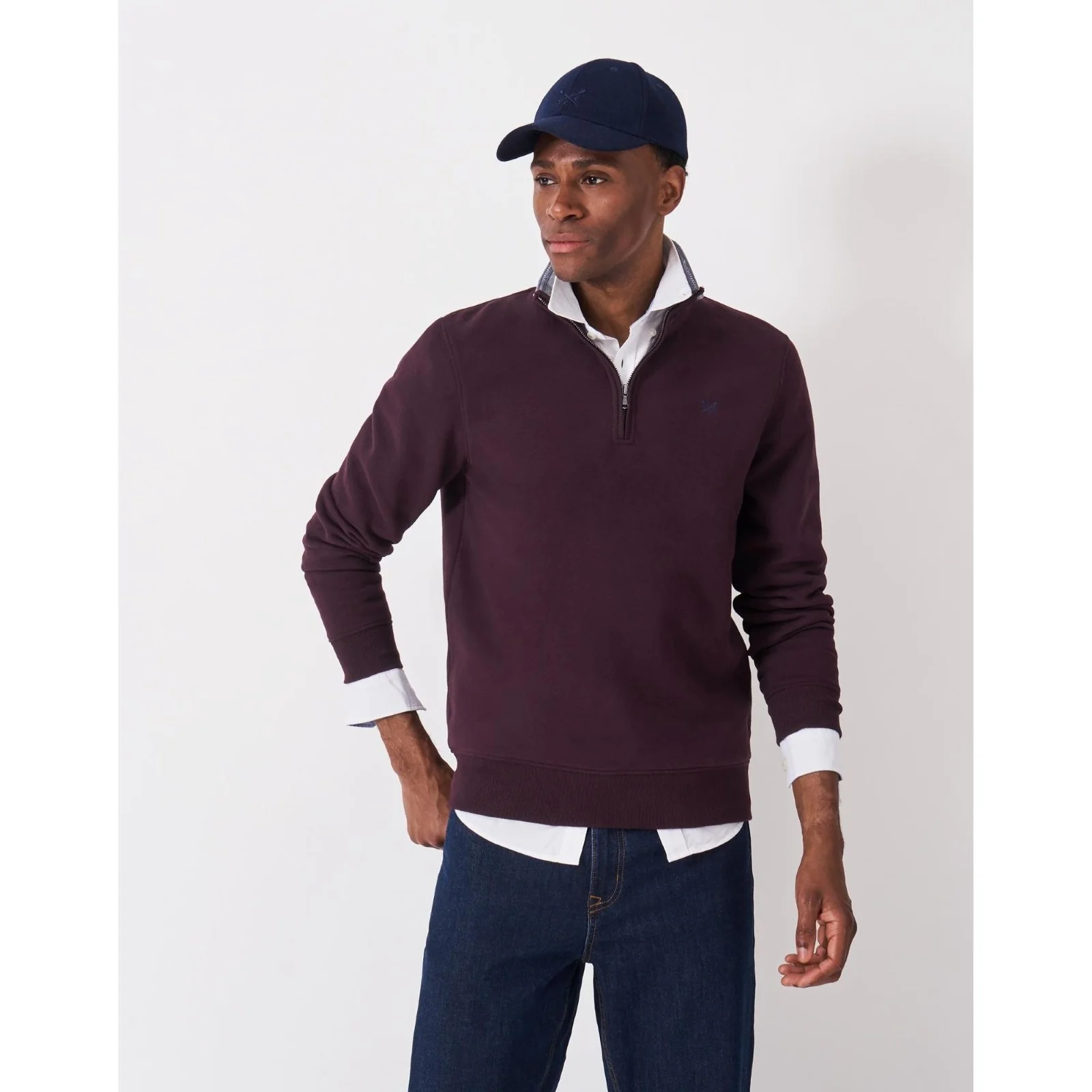 Crew Clothing Mens Classic Half Zip Sweatshirt - Image 10