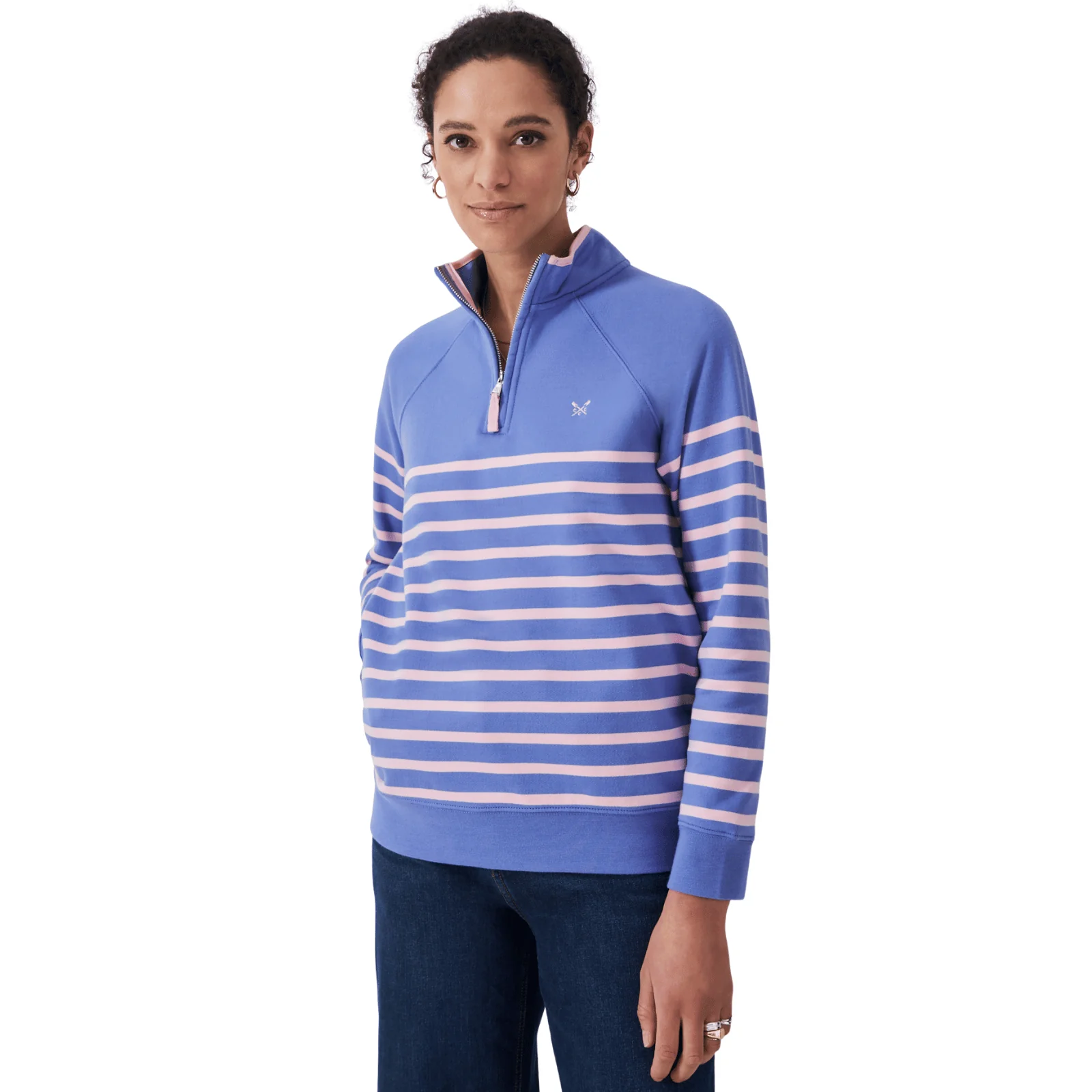 Crew Clothing Womens Cotton Blend Half Zip Sweatshirt - Image 2
