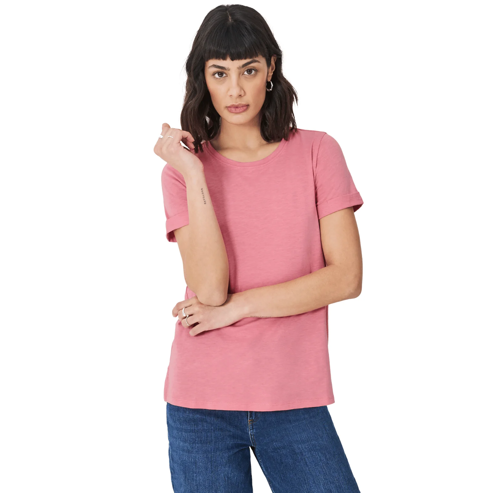 Crew Clothing Womens Slub Crew Neck T-Shirt - Image 3