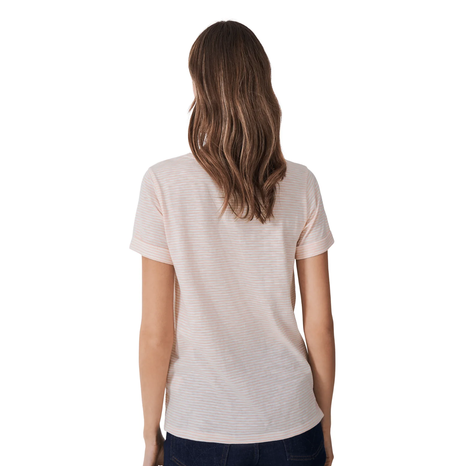 Crew Clothing Womens Stripe Crew Neck Slub T-Shirt - Image 8