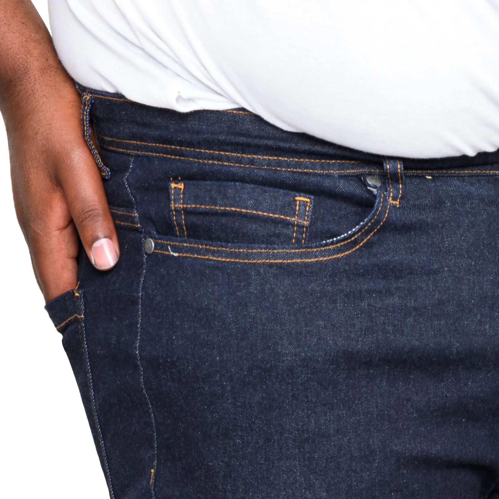 D555 Mens Cedric Big & Tall Kingsize Tapered Fit Stretch Jeans - Indigo - Image 4