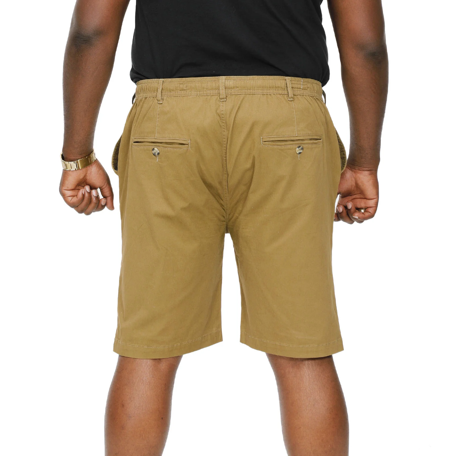 D555 Mens Aries Big & Tall Strech Chino Shorts - Tobacco - Image 2