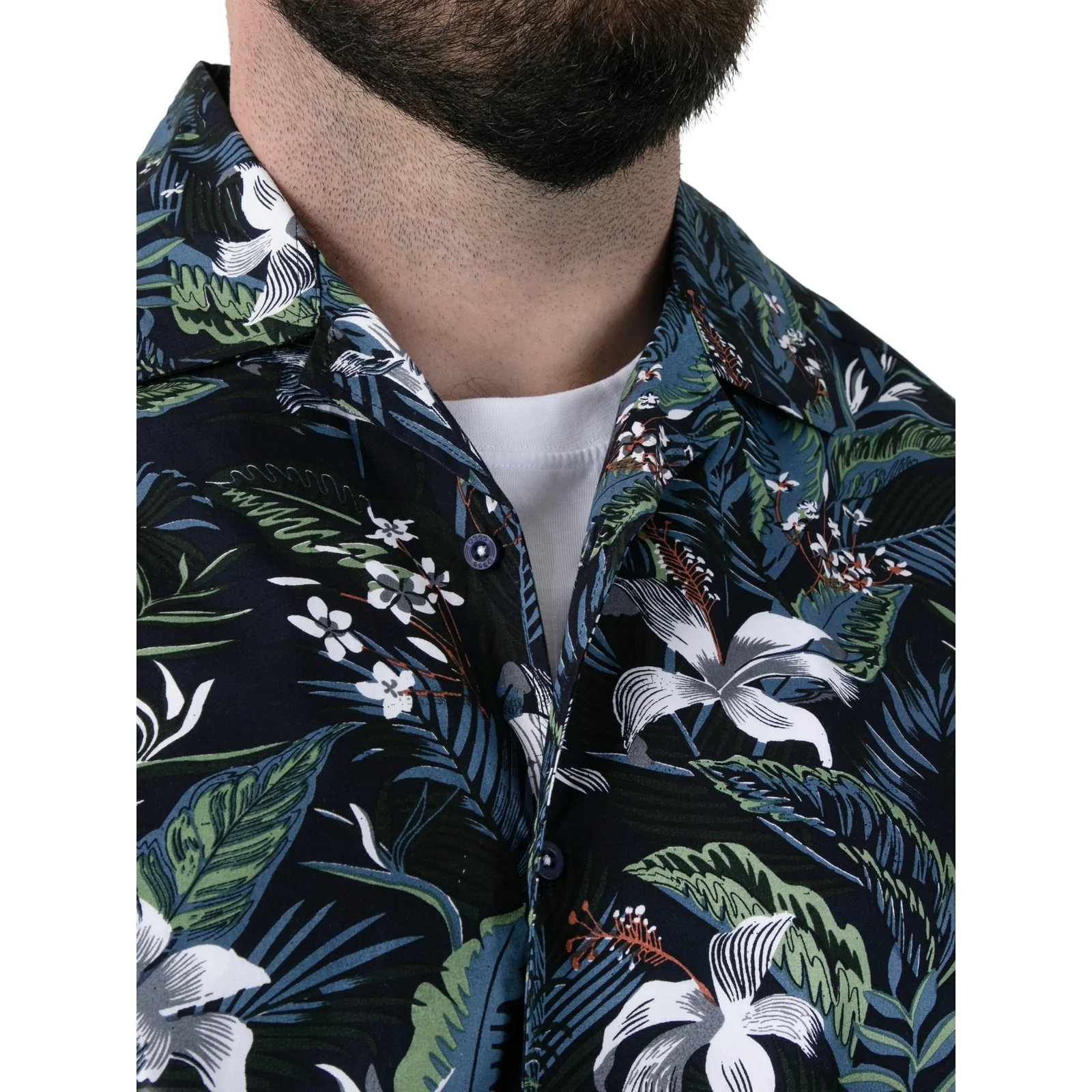 D555 Mens Corden Big & Tall Hawaiian Print Short Sleeve Shirt - Image 4