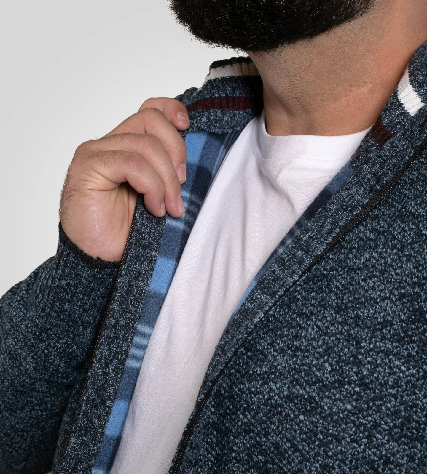 D555 Mens Dereham Big & Tall Full Zip Knitwear Jacket - Image 4