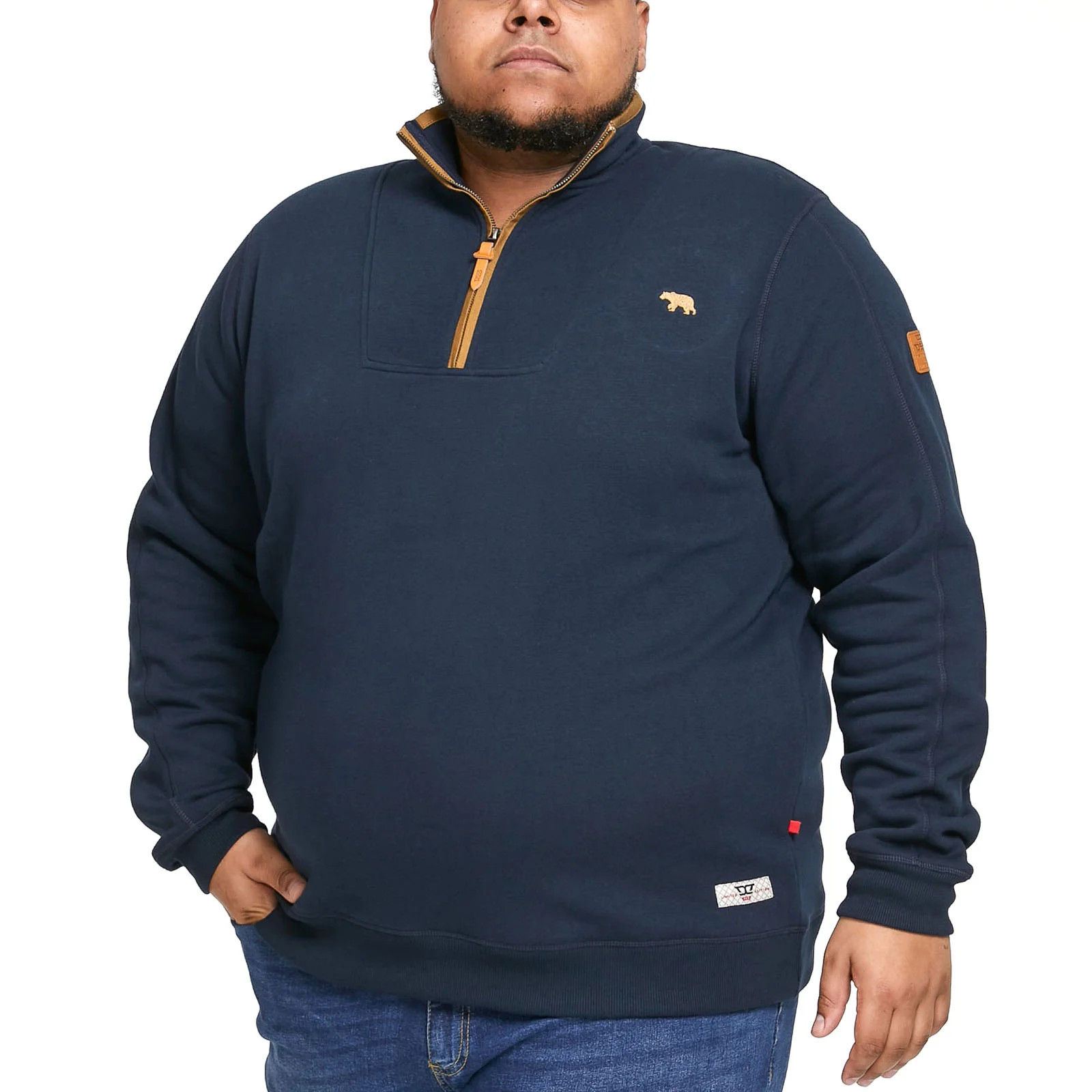 D555 Mens Donald Big Tall Half Zip Pullover Fleece - Navy - Image 3