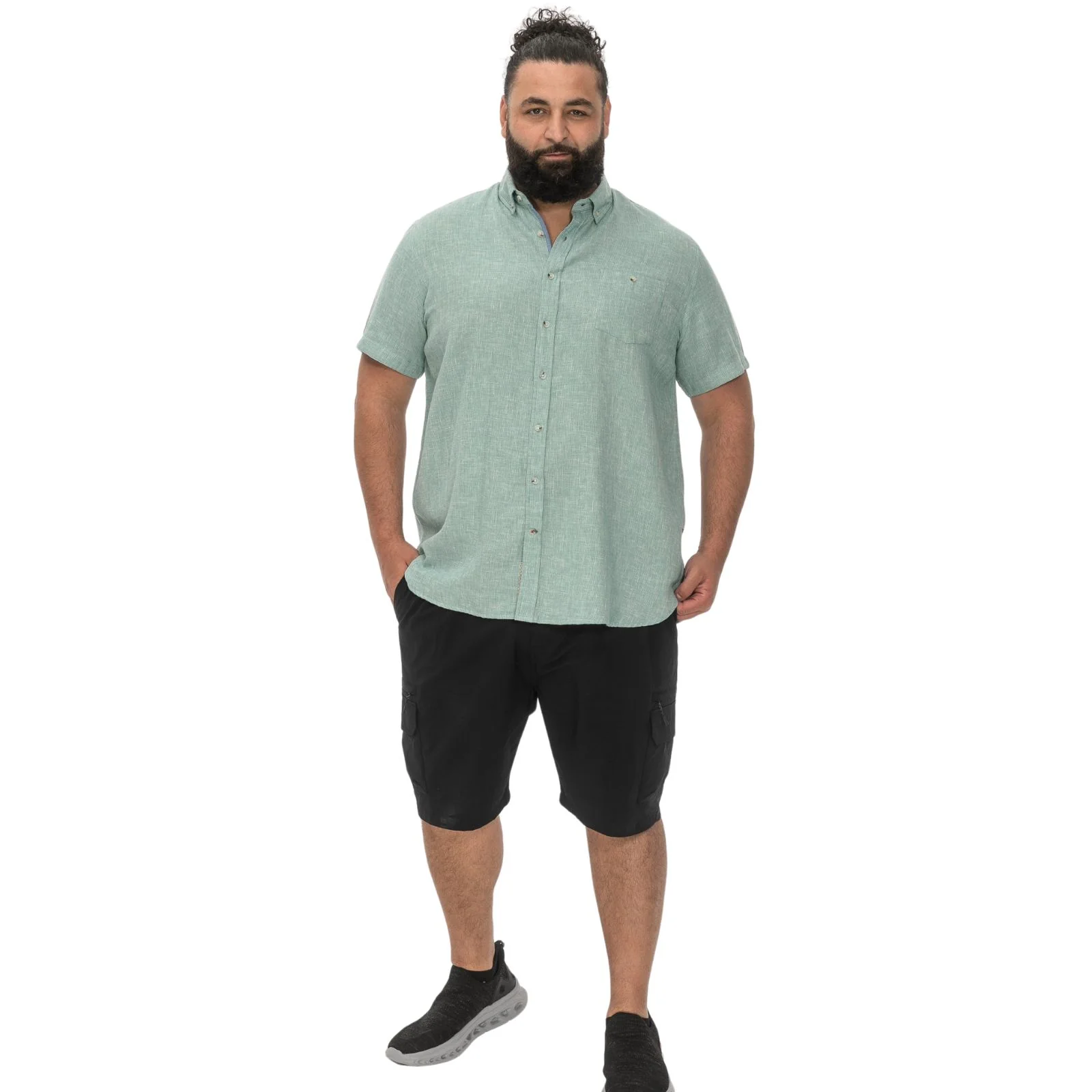 D555 Mens Falmouth Big & Tall Linen Short Sleeve Shirt - Image 9