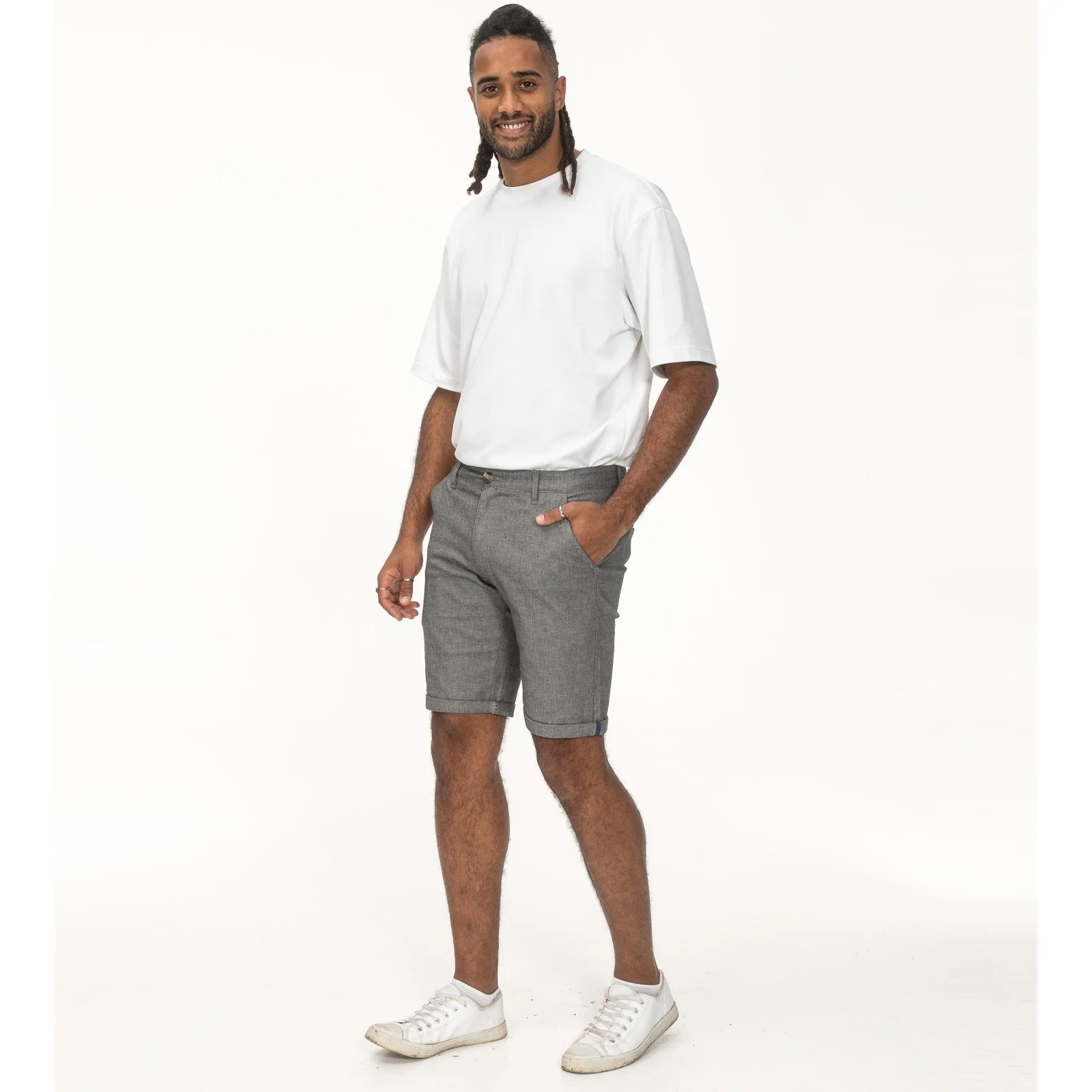 D555 Mens Gateshead Big & Tall Stretch Chino Shorts - Image 3