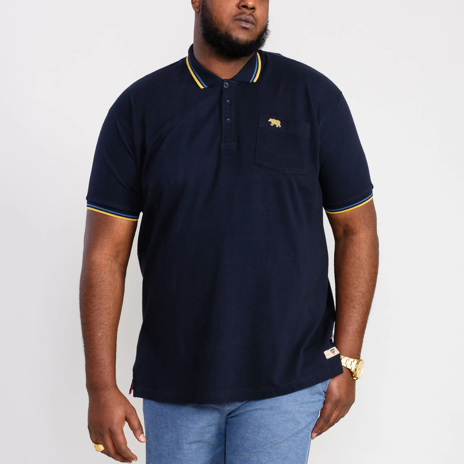 D555 Mens Hamford Big & Tall Pique Short Sleeve Polo Shirt Top - Image 4