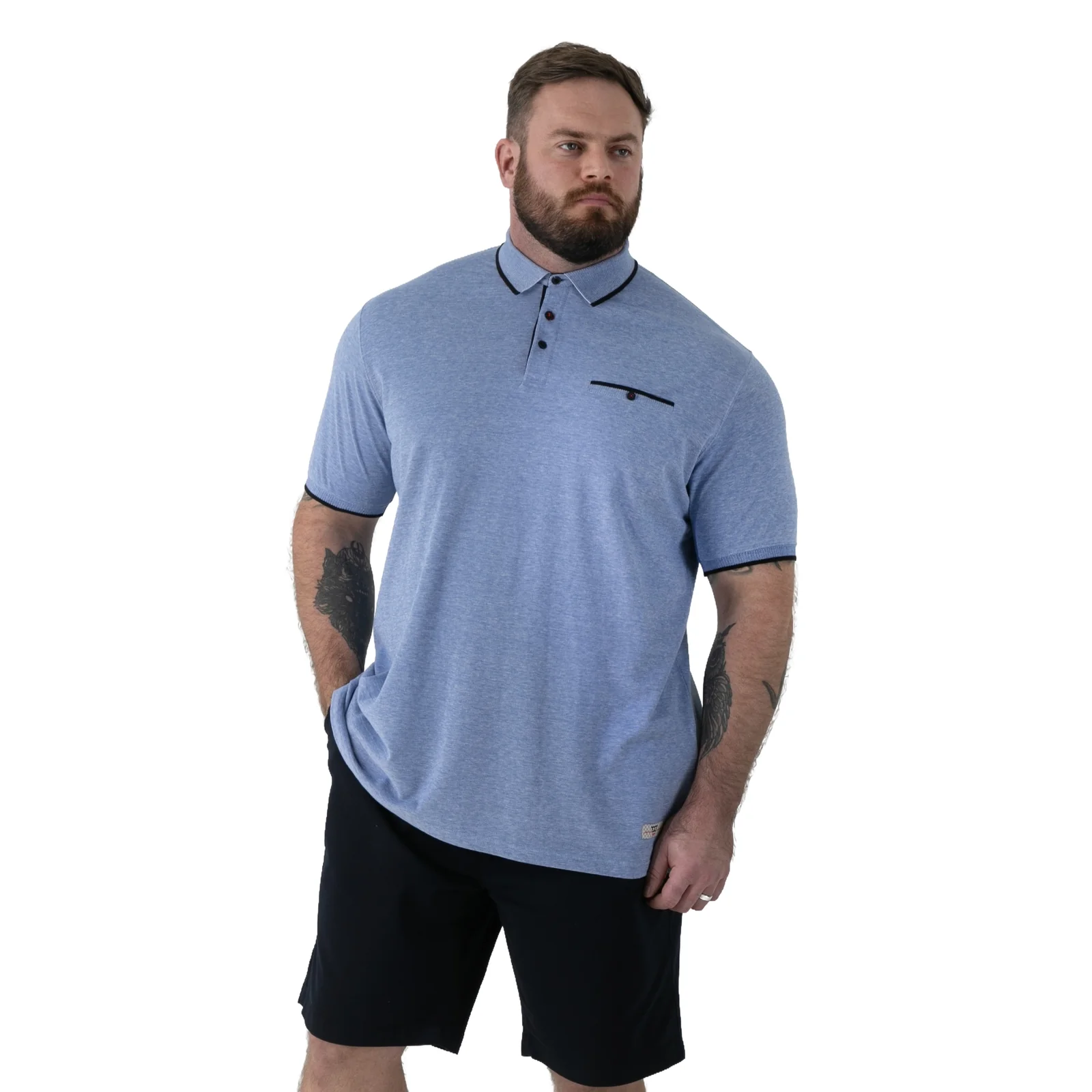 D555 Mens Harvey Big & Tall Pique Short Sleeve Polo Shirt - Image 2