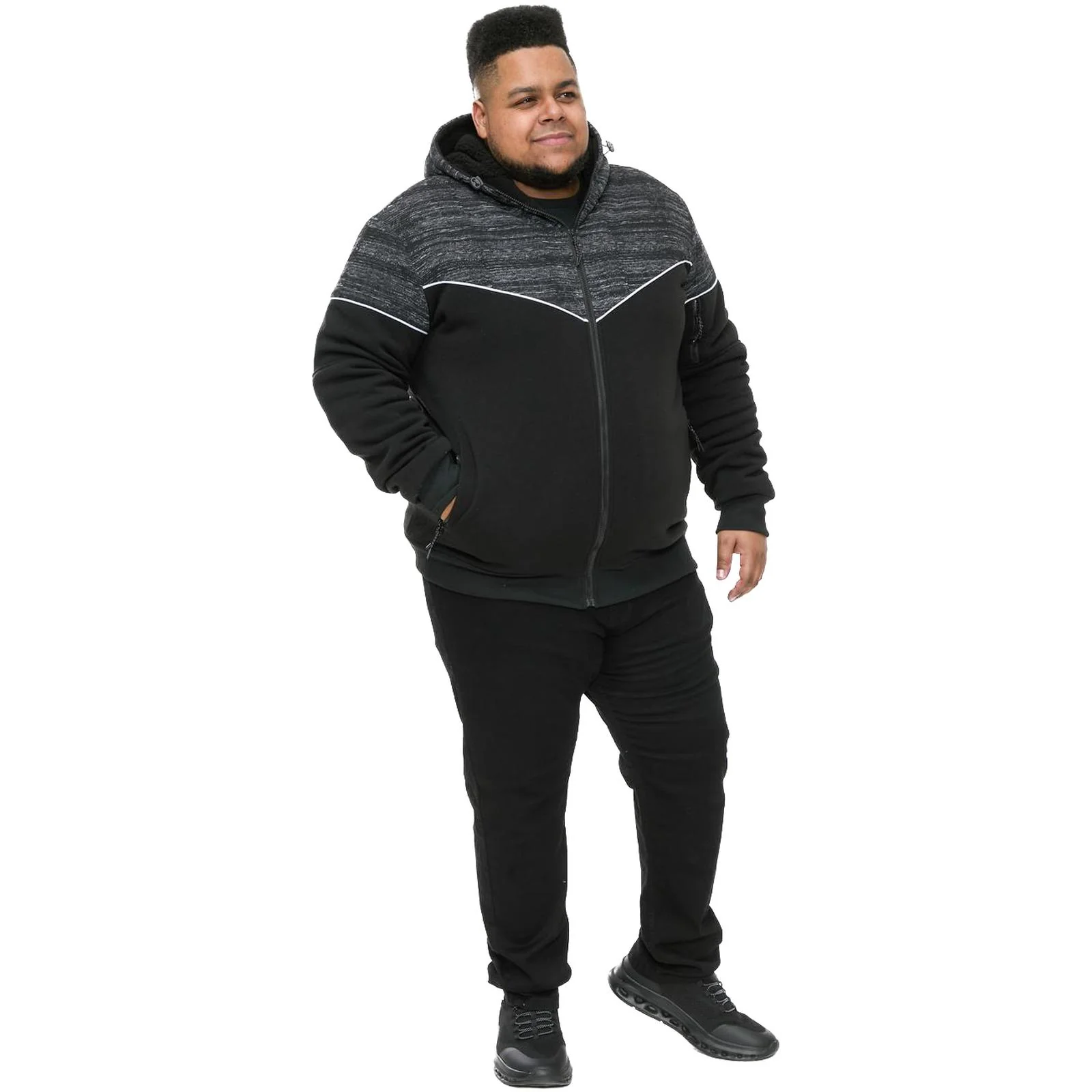 D555 Mens Hennessey Big & Tall Full Zip Hoodie - Image 2