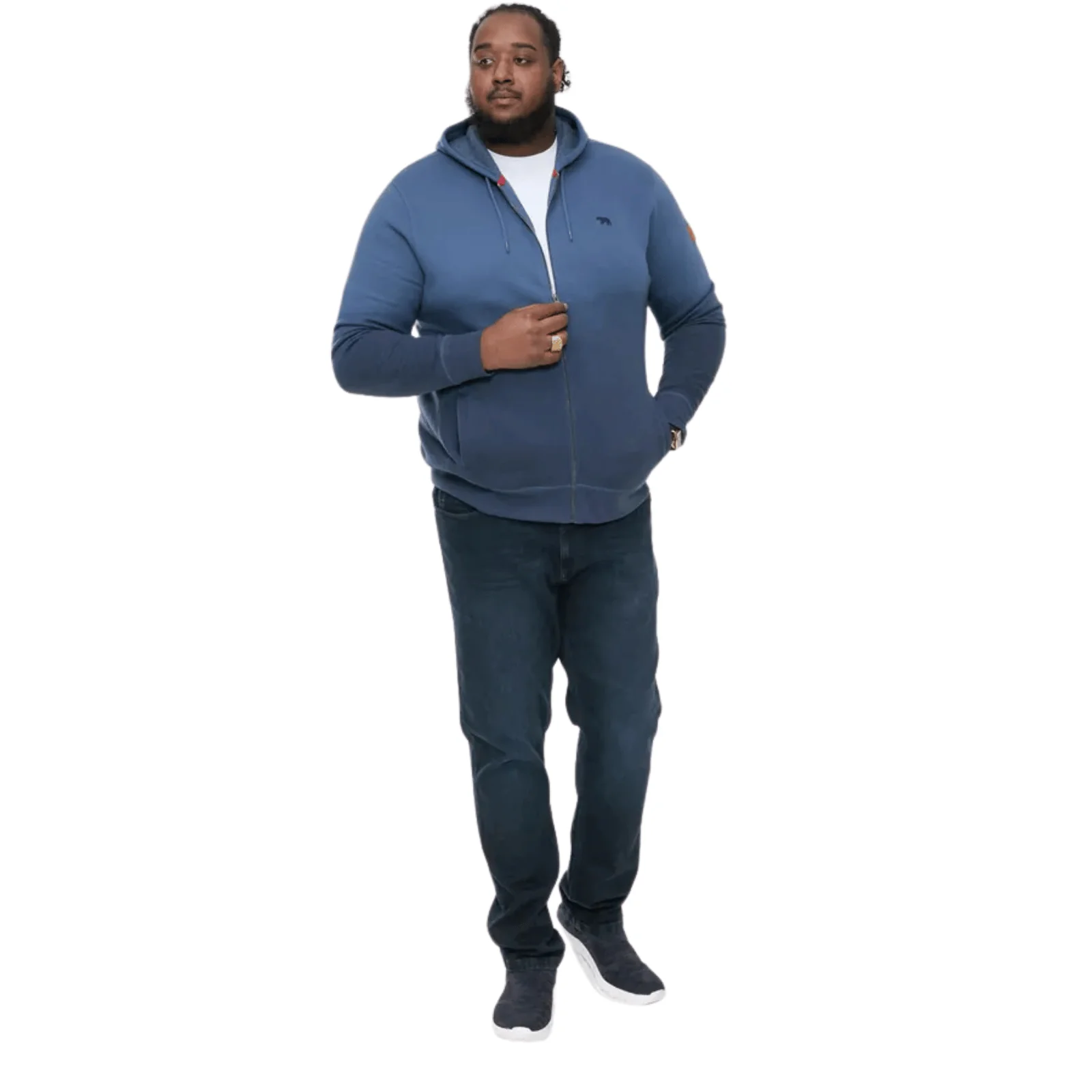 D555 Mens Hulk Big & Tall Dip Dye Full Zip Hooded Jacket - Image 3