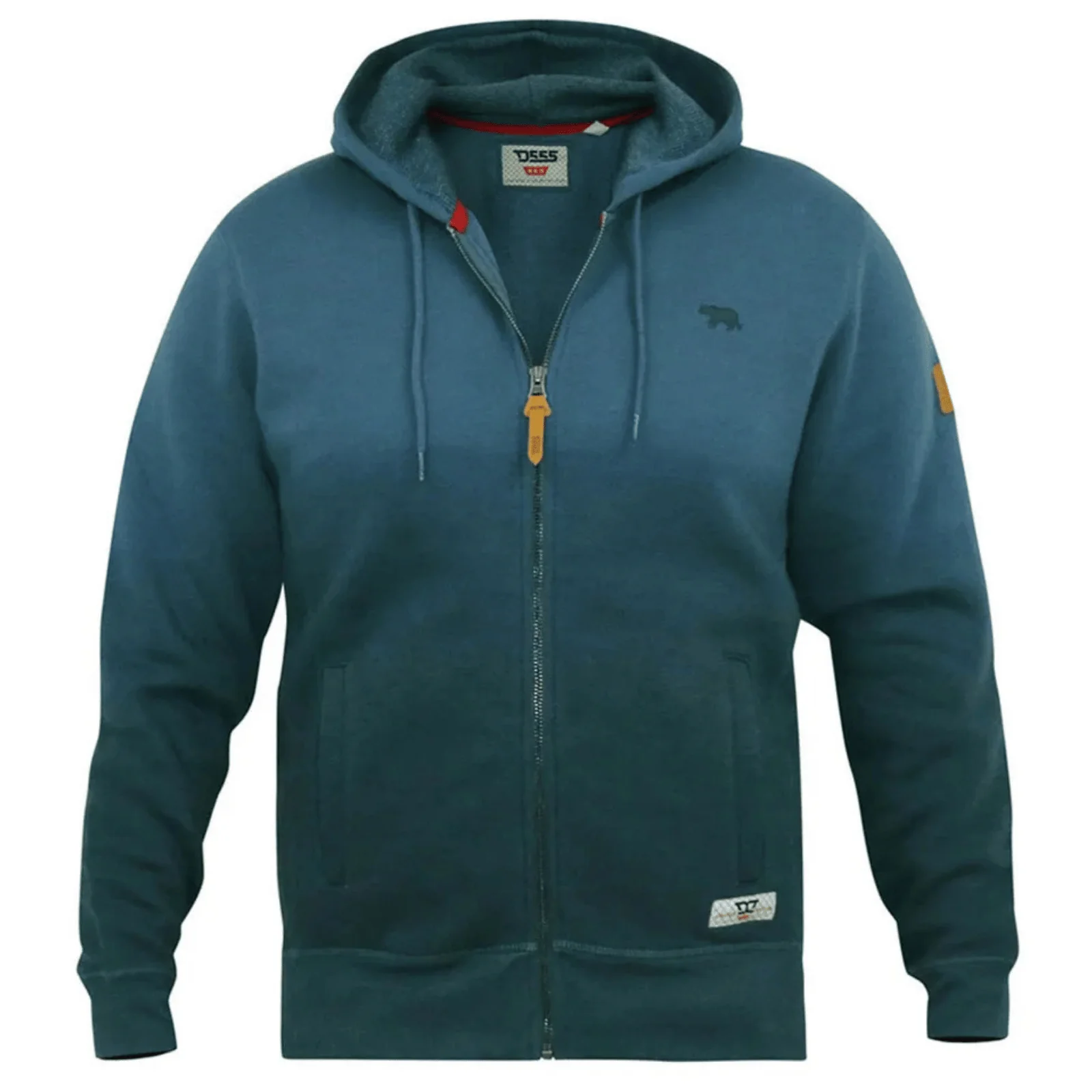 D555 Mens Hulk Big & Tall Dip Dye Full Zip Hooded Jacket - Image 5