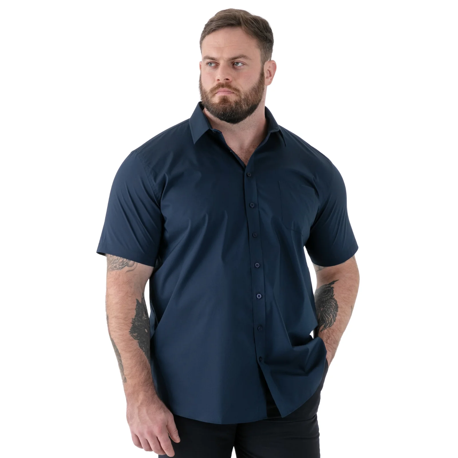 D555 Mens Lucas Big & Tall Non Iron Short Sleeve Shirt - Image 3