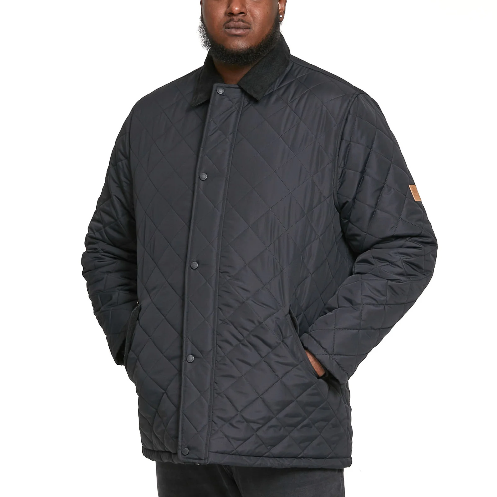 D555 Mens Matias Big & Tall Quilted Jacket - Black - Image 2