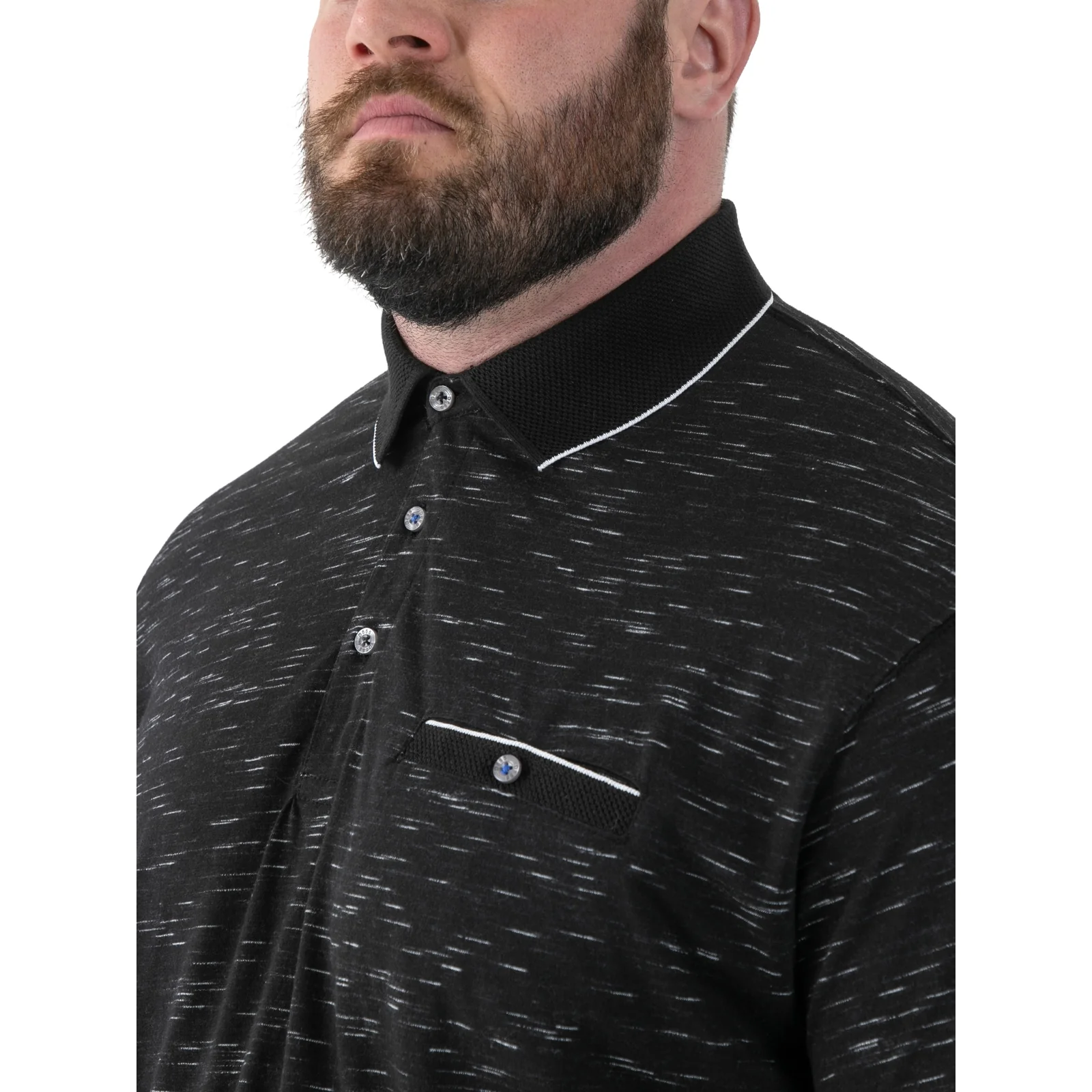 D555 Mens Murray Big & Tall Jacquard Short Sleeve Polo Shirt - Image 9