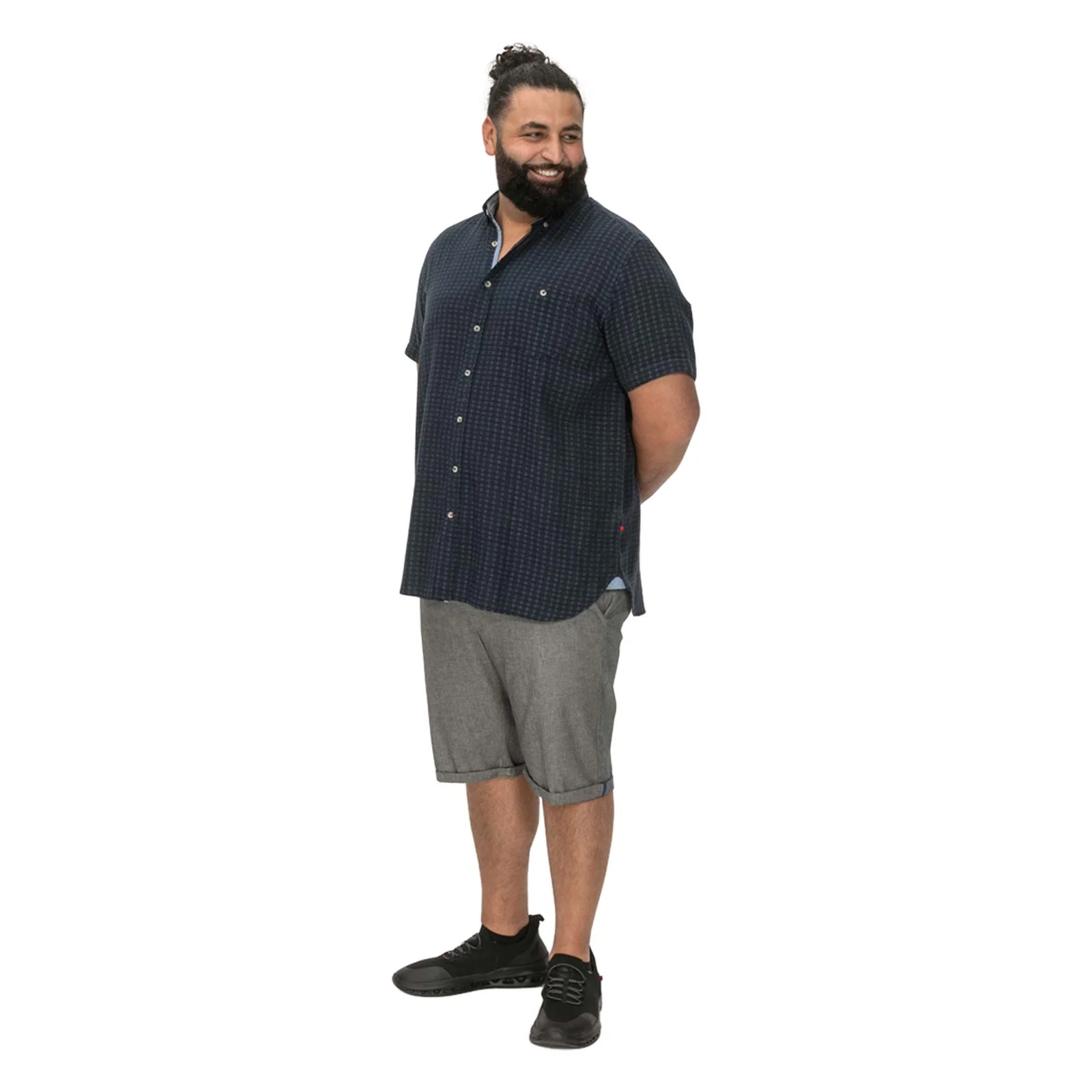 D555 Mens Pontefract Big & Tall Linen Short Sleeve Shirt - Image 3