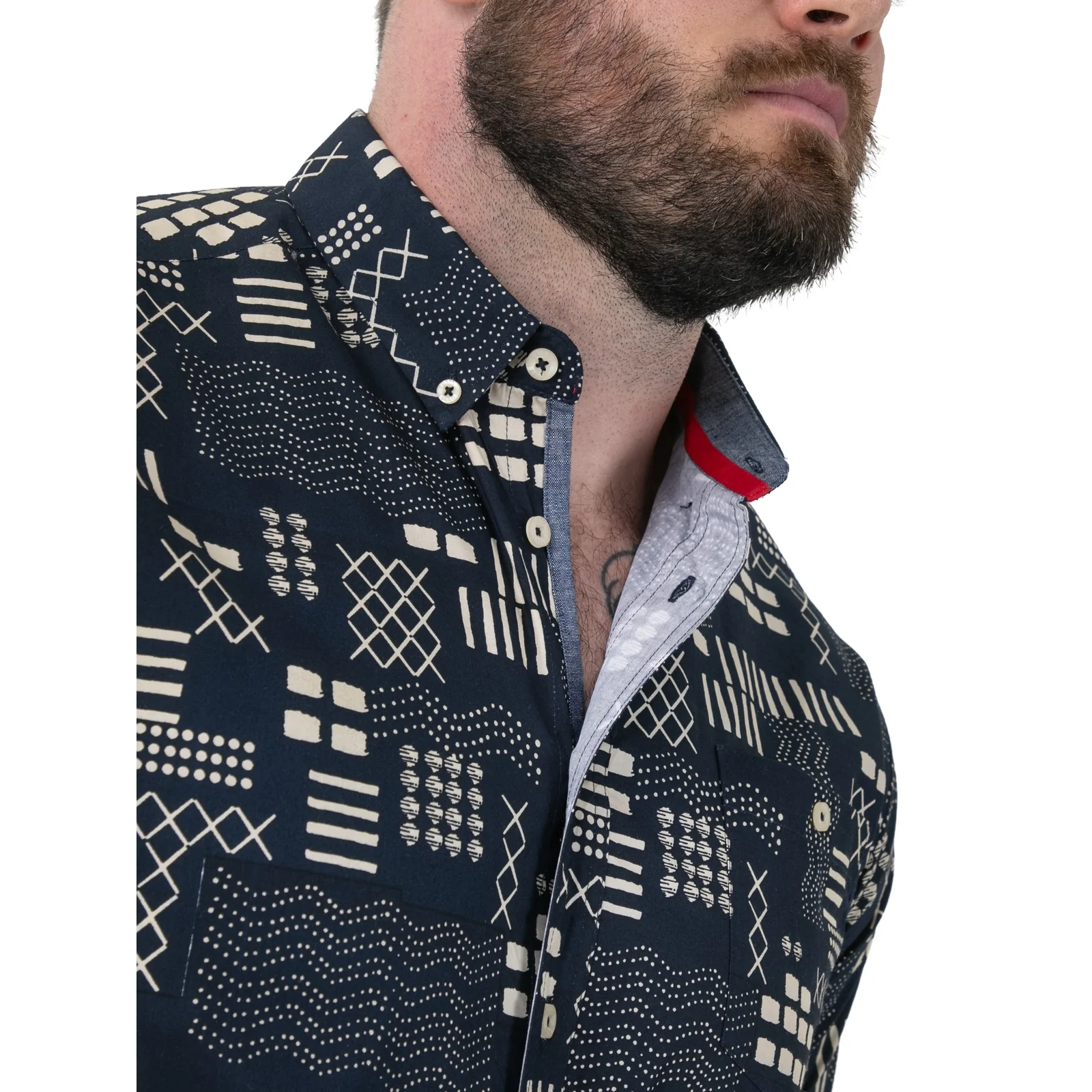 D555 Mens Rick Big & Tall Geometric Short Sleeve Shirt - Image 4