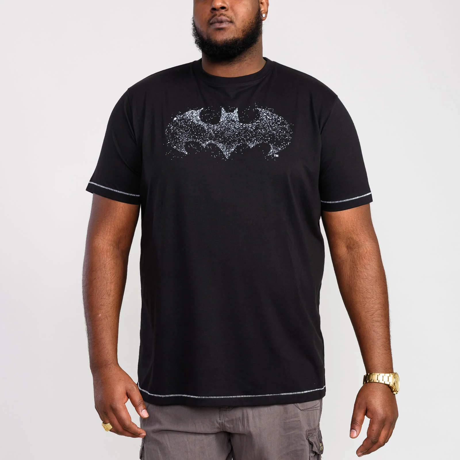 D555 Mens Robin Official Batman Printed Big & Tall T-Shirt - Black - Image 2