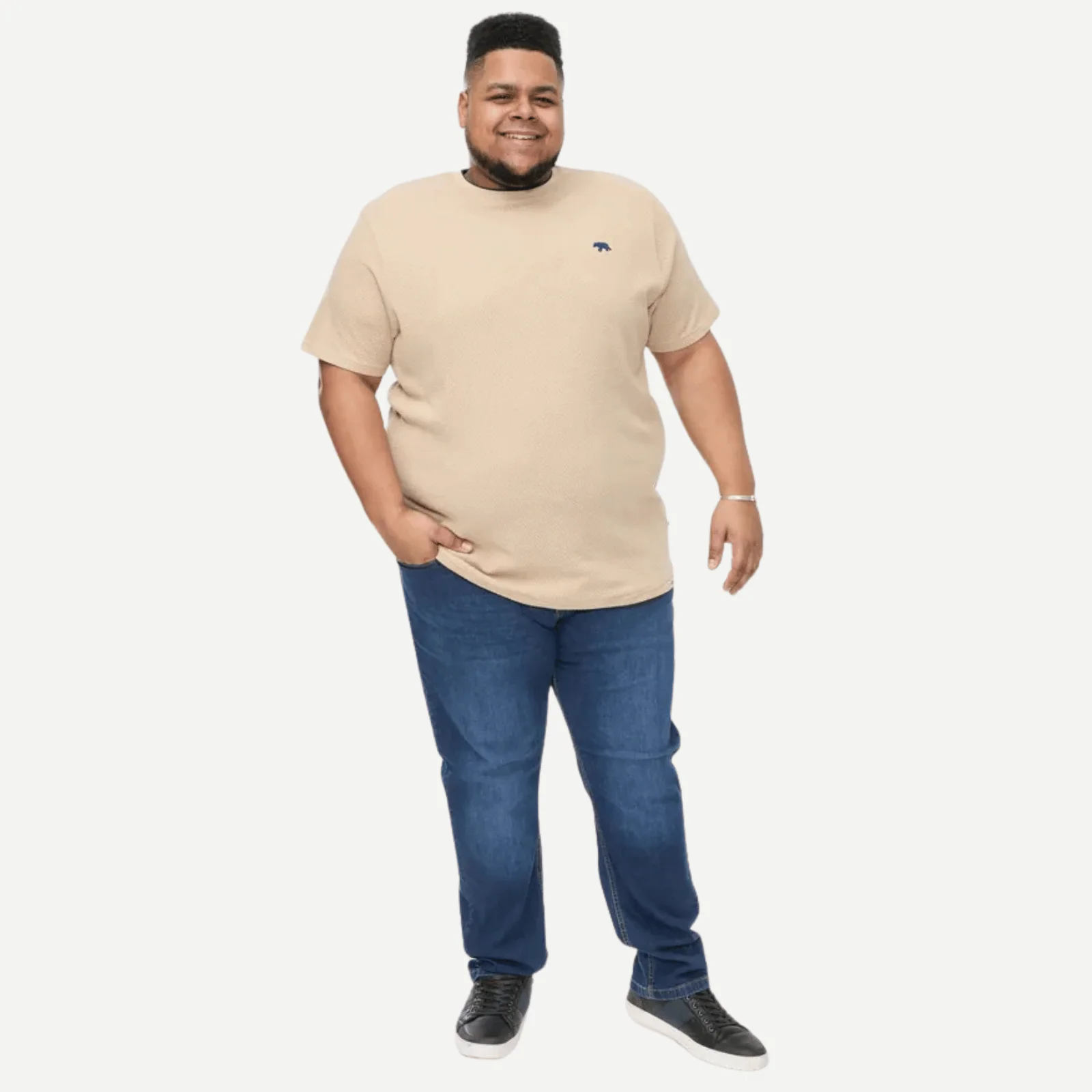D555 Mens Sandford Big & Tall Short Sleeve Waffle Texture T-Shirt - Image 7