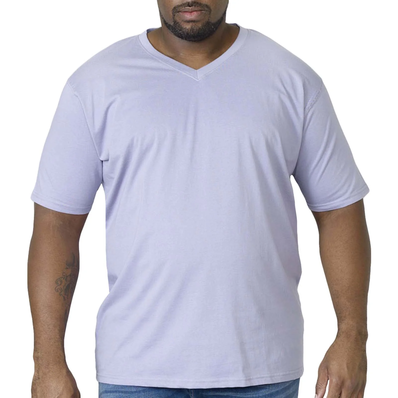 D555 Mens Signature Big & Tall Premium Weight Combed Cotton V Neck T-Shirt - Image 12