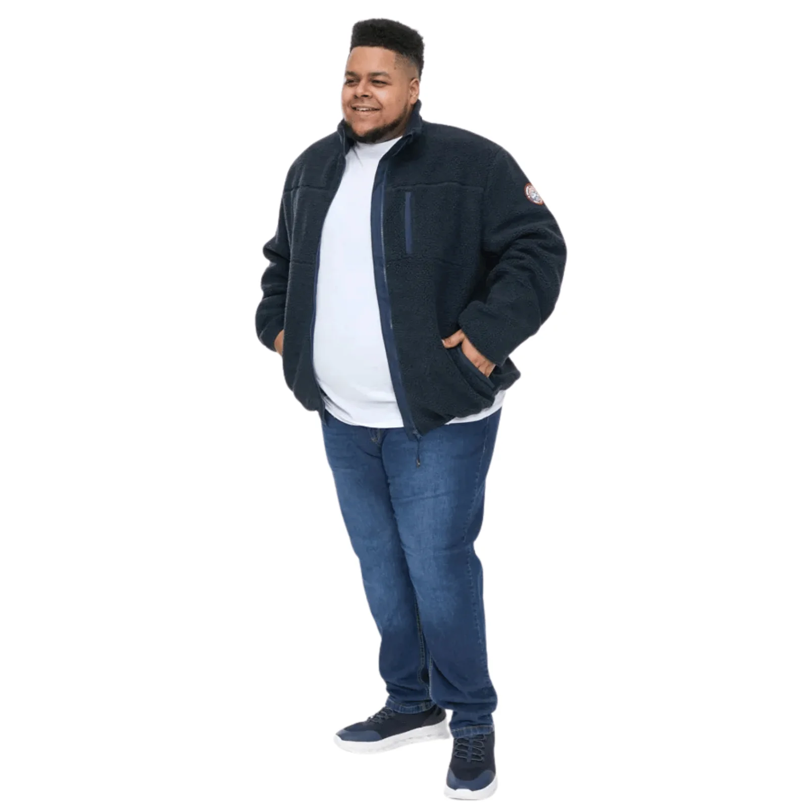 D555 Mens Smith Big & Tall Full Zip Sherpa Fleece Jacket - Image 2