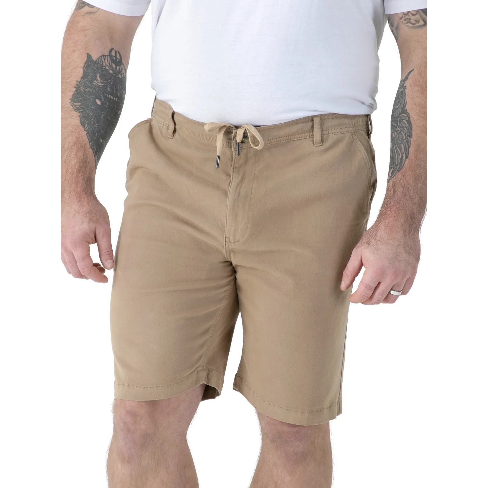 D555 Mens Spencer Big & Tall Elasticated Waist Chino Shorts - Image 2