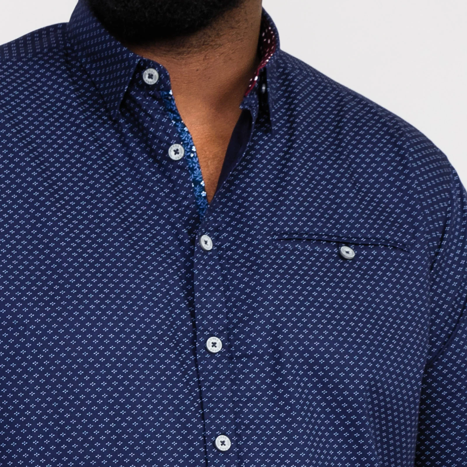 D555 Mens Telford Big & Tall Short Sleeve Shirt - Navy - Image 2